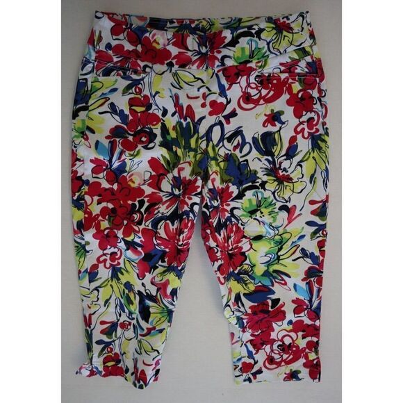 Westbound Women's Sz 14 Multicolor Floral Stretch Casual Capris - Picture 1 of 8